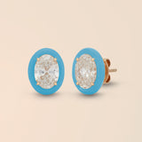 Oval Studs in Powder Blue