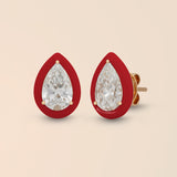 Pear Studs in Apple Red