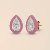 Pear Studs in Baby Pink