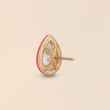 Pear Studs in Hot Pink