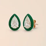 Pear Studs in Kelly Green