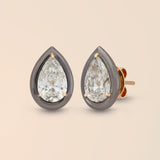 Pear Studs in Lunar Rhodium