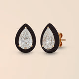 Pear Studs in Midnight Black