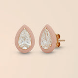 Pear Studs in Pale Peach