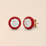 Round Studs in Apple Red