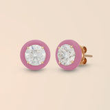 Round Studs in Baby Pink