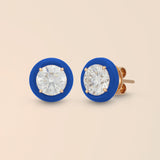 Round Studs in Cobalt Blue