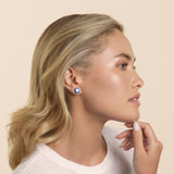 Round Studs in Cobalt Blue