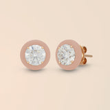 Round Studs in Pale Peach