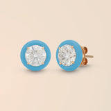 Round Studs in Powder Blue