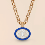 Oval Necklace in Cobalt Blue