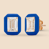Emerald Super Studs in Cobalt Blue