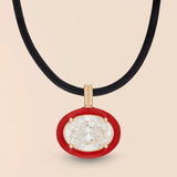 Oval Necklace in Apple Red