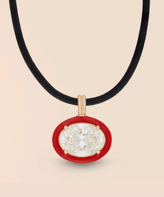 Oval Necklace in Apple Red