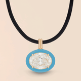 Oval Necklace in Powder Blue