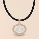 Oval Necklace in Pale Peach