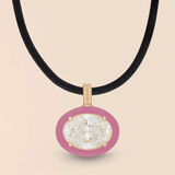 Oval Necklace in Baby Pink