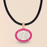 Oval Necklace in Hot Pink