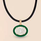 Oval Necklace in Kelly Green