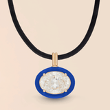 Oval Necklace in Cobalt Blue