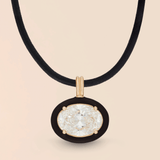 Oval Necklace in Midnight Black