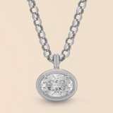 Oval Necklace in White Gold