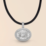 Oval Necklace in White Gold