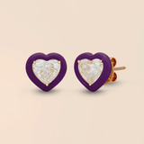 Heart Studs in Royal Purple