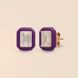 Emerald Studs in Royal Purple