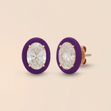 Oval Studs in Royal Purple
