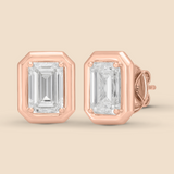 Emerald Super Studs in Rose Gold