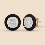Round Super Studs in Midnight Black
