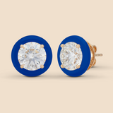 Round Super Studs in Cobalt Blue