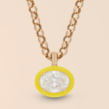 Oval Necklace in Canary Yellow