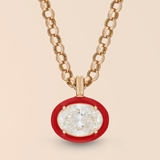 Oval Necklace in Apple Red